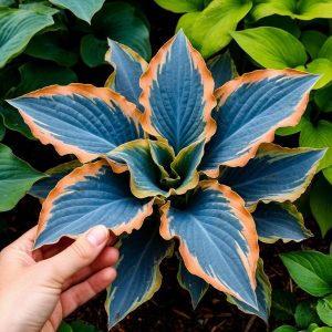 Хоста Океан Вью купить по цене от 960р. в интернет-магазине «Посадика» с доставкой почтой в в Ливные и по всей России – [изображение №1].