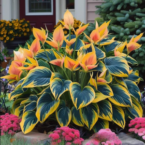 Хоста Флейм Данс купить по цене от 650р. в интернет-магазине «Посадика» с доставкой почтой в в Ливные и по всей России – [изображение №1].